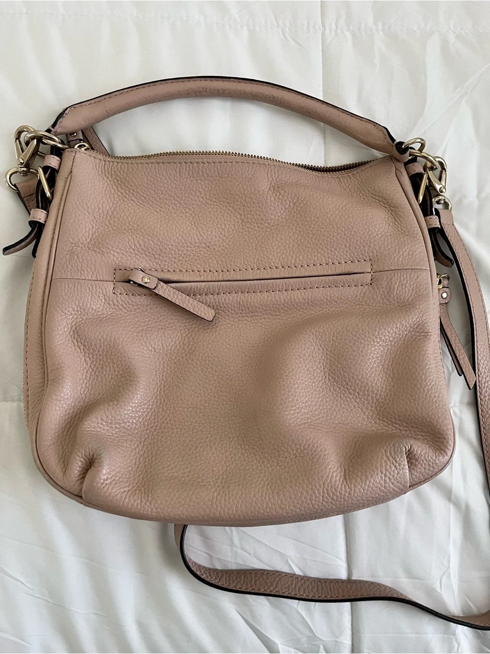 Kate Spade New York Pebbled Leather Shoulder Bag in Pink Taupe
